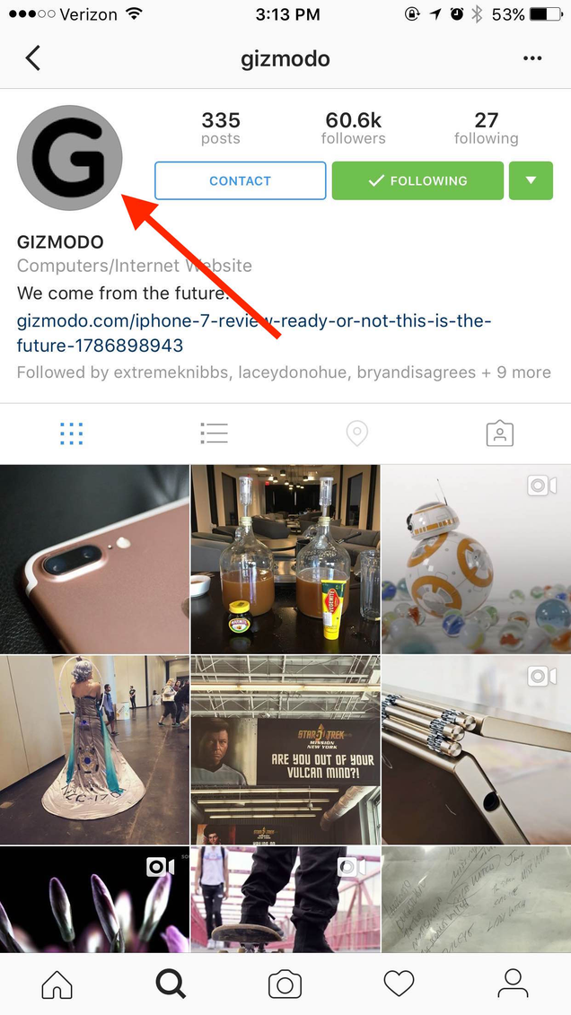 Click on the user’s profile image to see their story.
